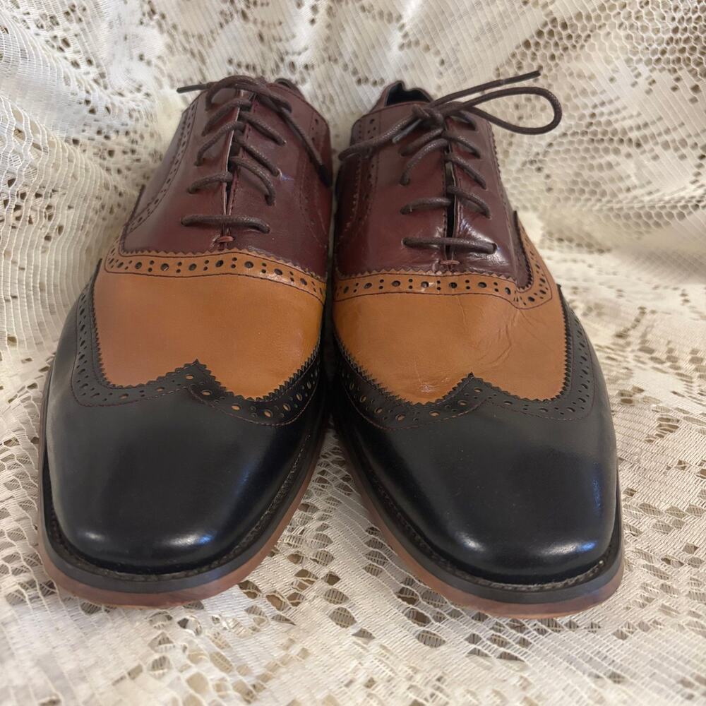 Asher Green Men's US 15 Two-Tone Wingtip Oxfords Dress Shoes